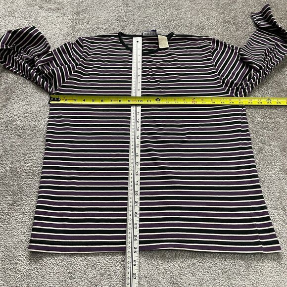 Erika & Co. Top Womens Medium Multicolor Striped Long Sleeve Crew Neck Casual - Picture 7 of 9